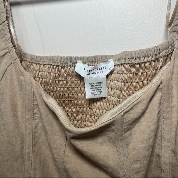 Kirious Los Angeles Women's Tan Crop Top sz Large - Picture 2 of 8